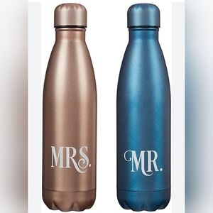 Mr. & Mrs. Stainless Steel Water Bottle Gift Set